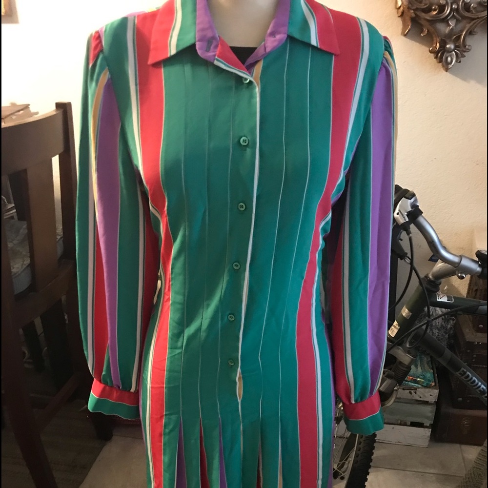Vintage striped silk dress